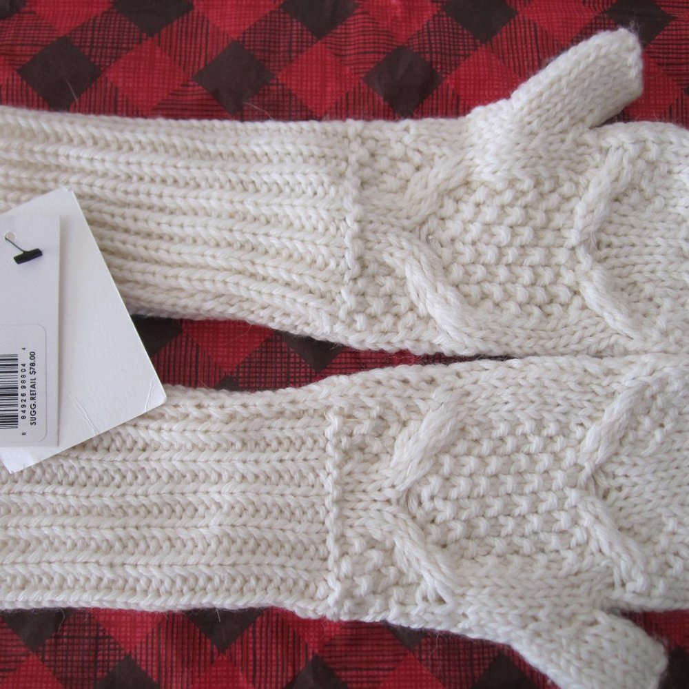 New Joie Lynlee Wool Acrylic Alpaca Ivory Fingerless gloves